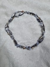Pia Jewellery Shell And Freshwater Pearl Vintage Grey Blue Necklace