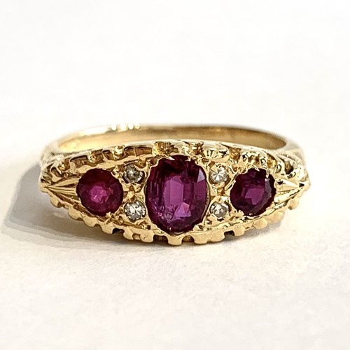 Ruby diamond ring - &,