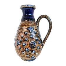 Antique Doulton Lambeth Salt-Glazed Stoneware Ewer (Jug), Dated 1879 & Signed