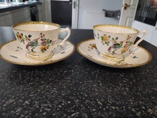 Pair of CROWN STAFFORDSHIRE BIRD OF PARADISE/FLOWERS TEA CUP & SAUCERS (1)