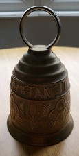 Large Brass Bell Marked 'Qui