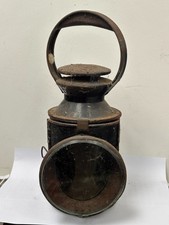 Old Antique Vintage Metal Railway Steam Train Signal Box Lantern Lamp LMS Sign