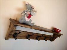 Coat Rack with Shelf - Hand Made - Reclaimed Pine - Vintage Coat Hooks - Wooden