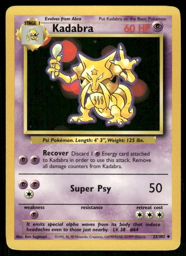 Kadabra 102 base set - kadabra, 32/102