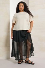 Yours Curve Women's Plus Size Lace Godet Maxi Skirt