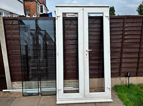 White upvc french door double - white,