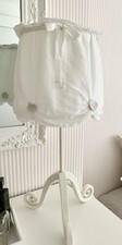 Ikea White Lyrik Bedside Lamp with Washable Fabric Shade Shabby Chic - Stunning