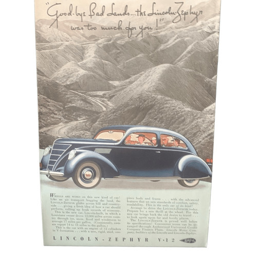 Vintage 1937 lincoln - vintage, zephyr
