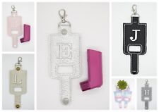 INHALER HOLDER CASE POUCH PLAIN OR INITIAL MONOGRAM LETTER GLITTER FAUX LEATHER