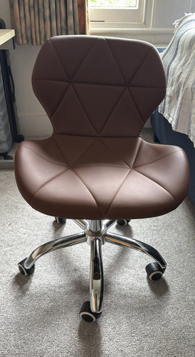 Brown faux leather swivel - faux,