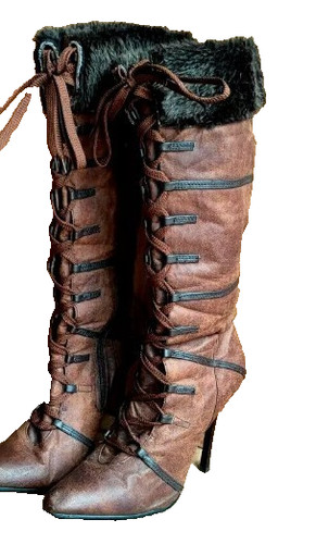 Ladies high heel brown - ladies, fancy