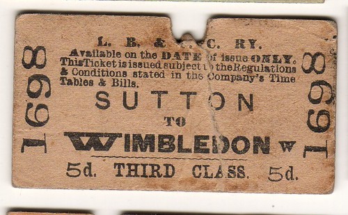 Railway ticket lbscr - railway, sutton