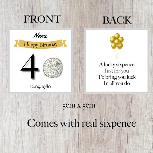 Personalised lucky sixpence - personalised,