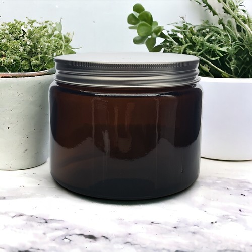 Brown glass jars - glass,