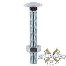 M6 M8 M10 M12 CUP SQUARE CARRIAGE BOLTS COACH SCREW WITH HEX FULL NUT 20-260mm