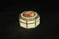 EXCEPTIONAL RARE AUSTRIAN STERLING SILVER ENAMELED CHERUB BOX MINIATURE PORTRAIT