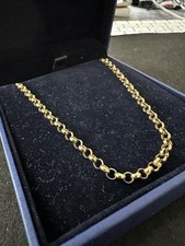 Vintage 9K Gold Belcher Chain Necklace – 8.66g, 3mm, 47.5cm, B'ham Hallmark, BOX