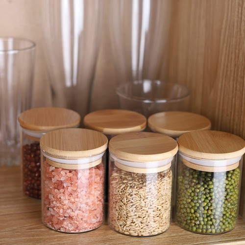 Glass storage jars with - 10,