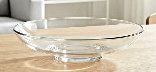 Large clear glass footed bowl - large,