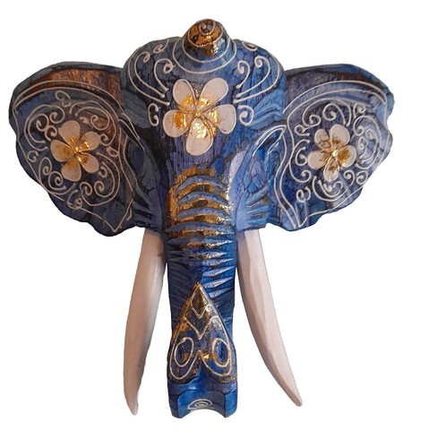 Wooden elephant mask - wooden,