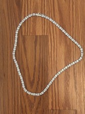 GLD SHOP Diamond Oval Tennis Chain CZ 14K White Gold Plated 5mm 20inch