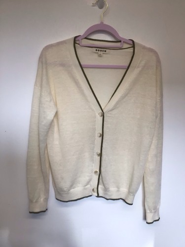 Boden linen cardigan cream - linen,