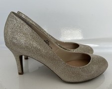 Marks and Spencer M&S Womens Shoes Size 5.5 Wide Fit Gold Metallic Brand New
