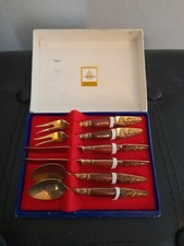 Vintage 6 Piece Thaipan Miniature Rosewood Cutlery Set
