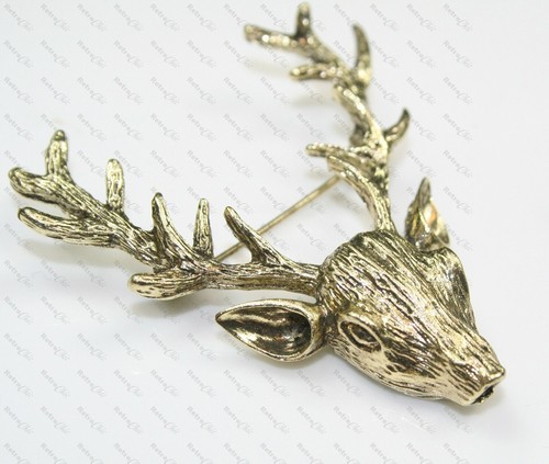 Large vintage silver stag - silver,