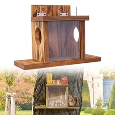 Outdoor Garden Squirrel Feeder Food Storage Box Hanging Station with Lift-Up Lid