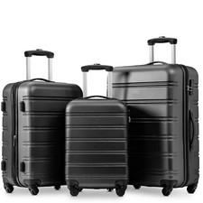 3-Piece ABS Hardshell Luggage Set - 20/24/28" 4-Wheel Spinner Suitcases UK