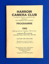 Harrow Camera Club Programme