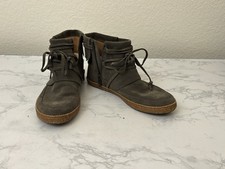 UGG RIANNE Ankle Boots Womens Sz 6 Gray Thunder Cloud 1019129 Moccasin Suede UT2
