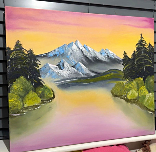 Bob ross style oil - style, painting