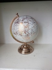 Globe Ornament Gold Metal Base