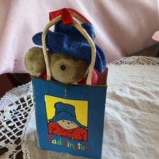 Vintage 5” jointed Paddington Bear In A Bag 