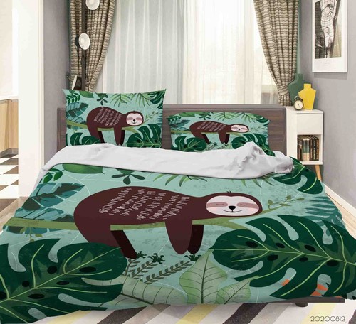 Sloth leaf cartoon - sloth, green