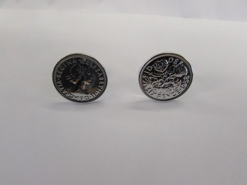 Original six pence coin - six,