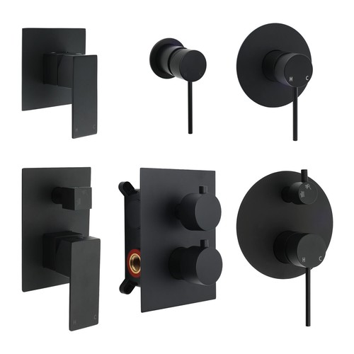 Matte black concealed shower - matte,