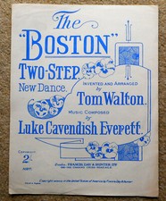 THE BOSTON TWO STEP - Luke Cavendish Everett: 3pg Piano Solo 1908 pub FD&Hunter
