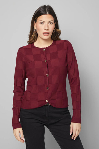Wallis burgundy cardigan - burgundy,