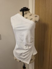 Zara White One Shoulder Top Size Small 8/10 Evening