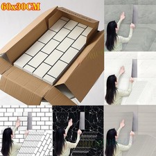 80PC PVC Marble Tiles Wall Sticker Self-Adhesive Stick On Kitchen Bathroom Decor