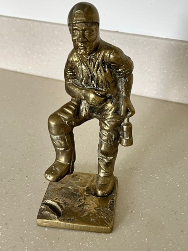 Solid brass welsh - coal, miner