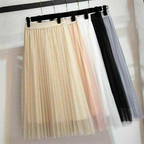 Skirt chiffon pleated - chiffon,