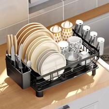 Steel dish drainer rack with - dish,