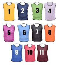 10 FOOTBALL MESH TRAINING SPORTS BIBS NUMBERED (1-10 OR number of your choice)