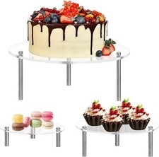 Acrylic Display Stand Cupcake Riser 3-Tiers rounds for Tabletop Retail Holder