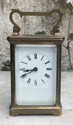 Antique brass carriage clock - brass,