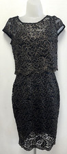 NEW! Untold UK8 black and gold lace lined pencil dress RRP £130